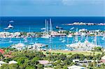 View over Marigot from Fort St. Louis, St. Martin, French territory, West Indies, Caribbean, Central America