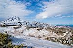 Snowcapped mountains in Shiretoko National Park, UNESCO World Heritage Site, Hokkaido, Japan, Asia