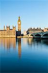 Big Ben, the Palace of Westminster, UNESCO World Heritage Site, and Westminster Bridge, London, England, United Kingdom, Europe