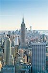 Manhattan skyline and Empire State Building, New York City, United States of America, North America