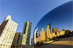 Millennium Park and the Cloud Gate sculpture, Chicago, Illinois, United States of America, North America