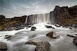 Oxararfoss waterfall, Thingvellir National Park, UNESCO World Heritage Site, Iceland, Polar Regions