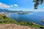 Rio de Janeiro seen from top of Morro da Urca, one of the cable car stops to the Sugarloaf, Rio de Janeiro, Brazil, South America