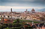 Florence panorama from Piazzale Michelangelo with Ponte Vecchio and Duomo, Florence, UNESCO World Heritage Site, Tuscany, Italy, Europe