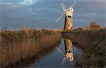 Beautiful early light on St. Benet's Mill, Norfolk, England, United Kingdom, Europe