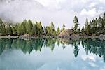 The reflections of Lago Lagazzuolo, Chiesa in Valmalenco, Province of Sondrio, Valtellina, Lombardy, Italy Europe