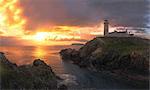 Fanad Head (Fánaid) lighthouse, County Donegal, Ulster region, Ireland, Europe. Sunrise at Fanad Head Lighthouse