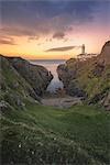 Fanad Head (Fánaid) lighthouse, County Donegal, Ulster region, Ireland, Europe. Sunrise at Fanad Head Lighthouse