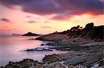 Sunset over the sea, Chia village, Cagliari district, Sardinia, Italy