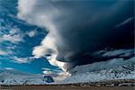 Dark clouds over the Plain of Campo Imperatore, Campo Imperatore, L'Aquila province, Abruzzo, Italy, Europe