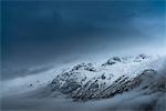 Gran sasso into the snow trough the clouds, Campo Imperatore, L'Aquila province, Abruzzo, Italy, Europe