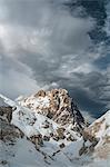 Gran Sasso d'Italia before the storm, Campo Imperatore, Teramo province, Abruzzo, Italy, Europe