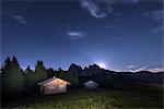 Alpe di Siusi/Seiser Alm, Dolomites, South Tyrol, Italy. Moonrise on the Alpe di Siusi