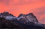 Dolomites, Lagazuoi mountain at sunset, Badia valley, Trentino Alto Adige, Italy