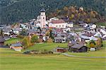 The village of Castelrotto during autumn, Seiser Alm, Bolzano province, South Tyrol, Italy