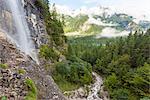 Rislà waterfall in Tovel lake Europe, Italy, Trentino Alto Adige, Non valley, Ville d'Anaunia, Tuenno