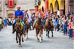 Historic horseback parade through streets of San Miguel de Allende celebrating Mexican Independence Day, Mexico