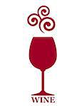 full red wine goblet decorative icon on white background