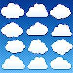 Clouds Big Set, Vector Illustration