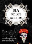 Day of the dead flyer, poster, invitation. Dia de Muertos template card for your design. Holiday in Mexico concept. Vector illustration