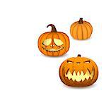 A set of pumpkins on a white background for decoration of any holiday graphics for the Halloween holiday