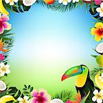 Tropical Frame, Vector Illustration, With Gradient Mesh