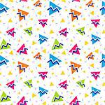 Vector seamless vintage pattern in 90s style.