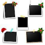 Photo Frame With Xmas Decor Collection With Gradient Mesh, Vector Illustration