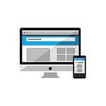 Computer and Smartphone with web page icon. Vector illustration