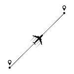 plane and its track on white background. Vector illustration.