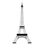 Icon of Eiffel tower on white background. Vector illustration