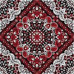Vector ornament paisley seamless Bandana Print, silk neck scarf or kerchief square pattern design style for print on fabric.