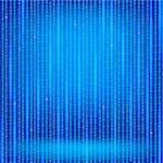 Binary Code Blue Background. Concept Binary Code Numbers. Algorithm Binary, Data Code, Decryption and Encoding.