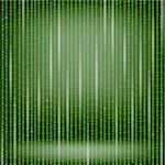 Binary Code Green Background. Concept Binary Code Numbers. Algorithm Binary, Data Code, Decryption and Encoding.