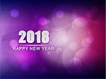 happy new year 2018, violet purple greeting card, holiday seasonal concept