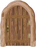 Illustration of a wooden barn door