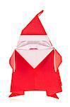 Festal Santa Claus of origami, isolated on white background.