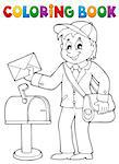 Coloring book postman topic 1 - eps10 vector illustration.