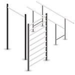 Steel bar for pull-ups, isolated on white background. Element of design of sports equipment and playground. 3d isometric style, vector illustration.