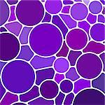 abstract vector stained-glass mosaic background - violet circles