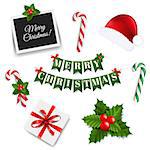 Xmas Collection With Gradient Mesh, Vector Illustration