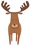 Cartoon Illustration of Cute Deer or Moose Animal Mascot Character