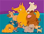 Cartoon Illustration of Funny Dogs Animal Characters Group