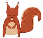 Cartoon Illustration of Cute Squirrel Rodent Animal Mascot Character