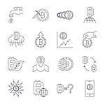 Cryptocurrency Line Icons Set. Vector Collection of Thin Outline Bitcoin Finance Symbols.. Editable Stroke. EPS 10