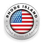 Rhode Island Usa flag badge button vector