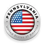 Pennsylvania Usa flag badge button vector