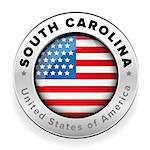 South Carolina Usa flag badge button vector