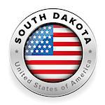 South Dakota Usa flag badge button vector