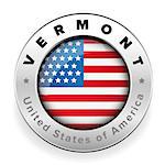 Vermont Usa flag badge button vector